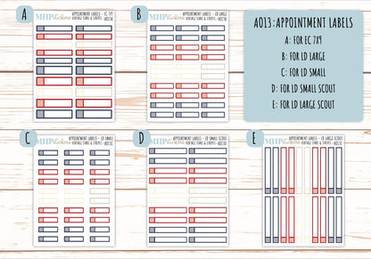 Basic Labels & Habit Trackers. ADD-Ons for Monthly Kits "Vintage Stars and Stripes" || AOBL