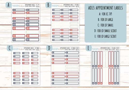 Basic Labels & Habit Trackers. ADD-Ons for Monthly Kits "Vintage Stars and Stripes" || AOBL