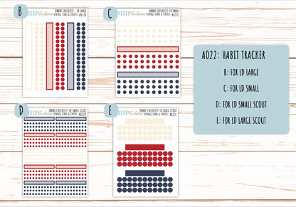 Basic Labels & Habit Trackers. ADD-Ons for Monthly Kits "Vintage Stars and Stripes" || AOBL