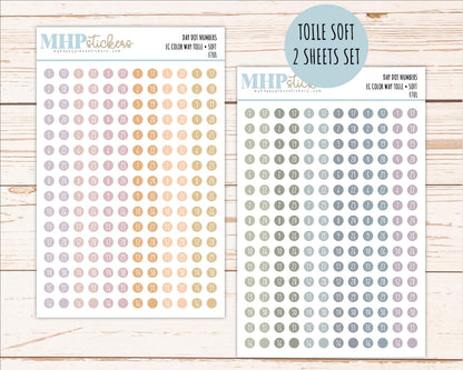Day Dot Numbers for planners. New 2026 EC Color Ways. || F701