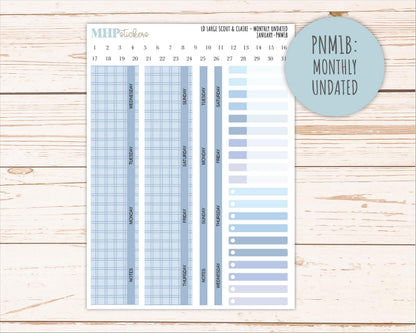 JANUARY Neutral Color Stickers for the Large Scout & Claire Laurel Denise Planners || PTN26