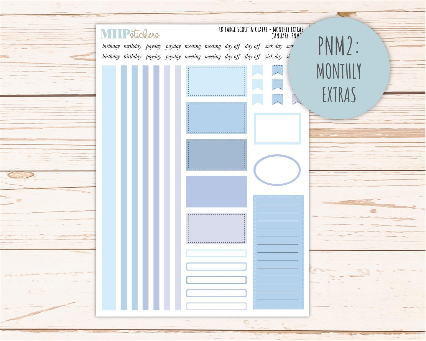 JANUARY Neutral Color Stickers for the Large Scout & Claire Laurel Denise Planners || PTN26