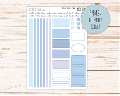 JANUARY Neutral Color Stickers for the Large Scout & Claire Laurel Denise Planners || PTN26