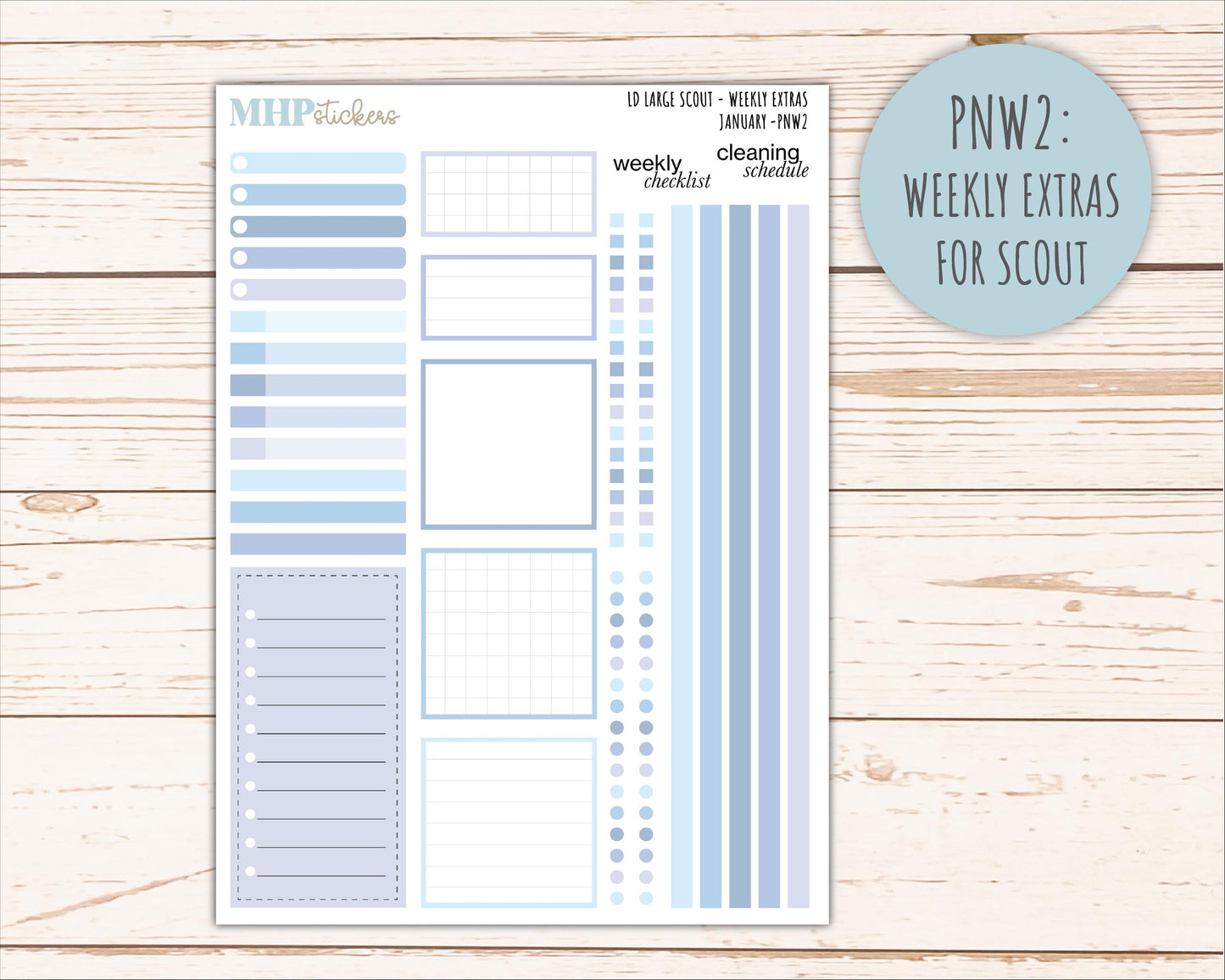 JANUARY Neutral Color Stickers for the Large Scout & Claire Laurel Denise Planners || PTN26