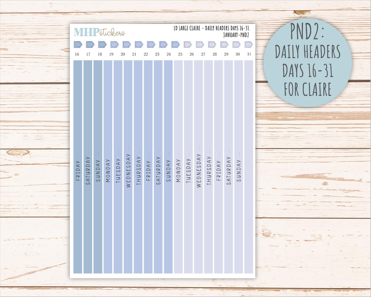 JANUARY Neutral Color Stickers for the Large Scout & Claire Laurel Denise Planners || PTN26