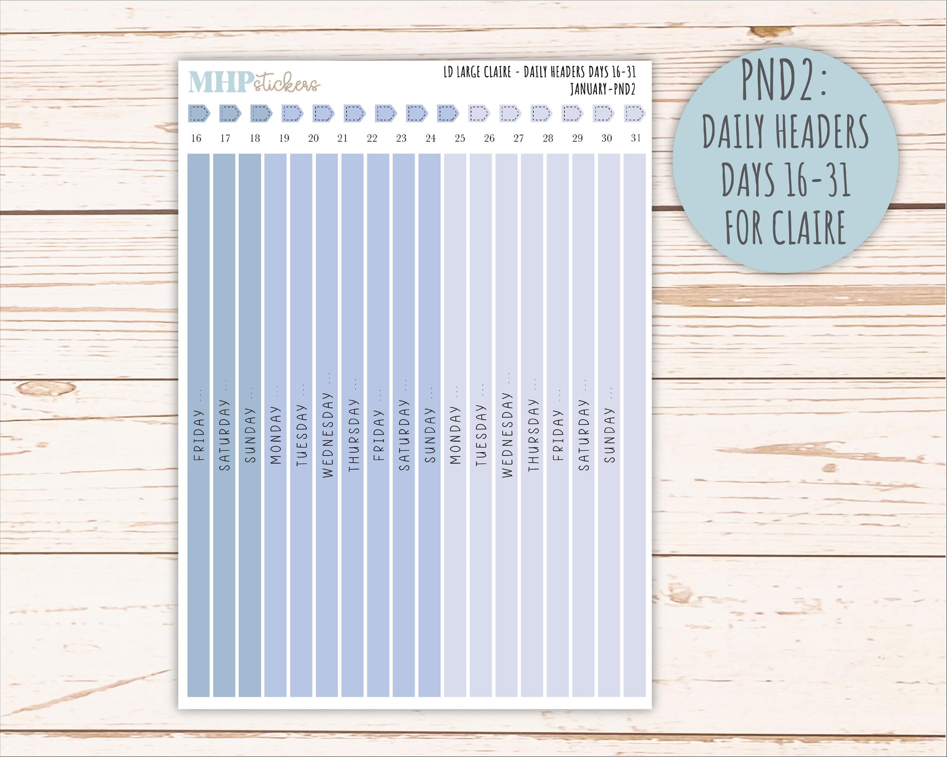 JANUARY Neutral Color Stickers for the Large Scout & Claire Laurel Denise Planners || PTN26