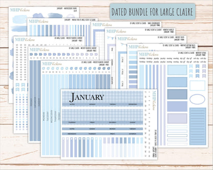 JANUARY Neutral Color Stickers for the Large Scout & Claire Laurel Denise Planners || PTN26