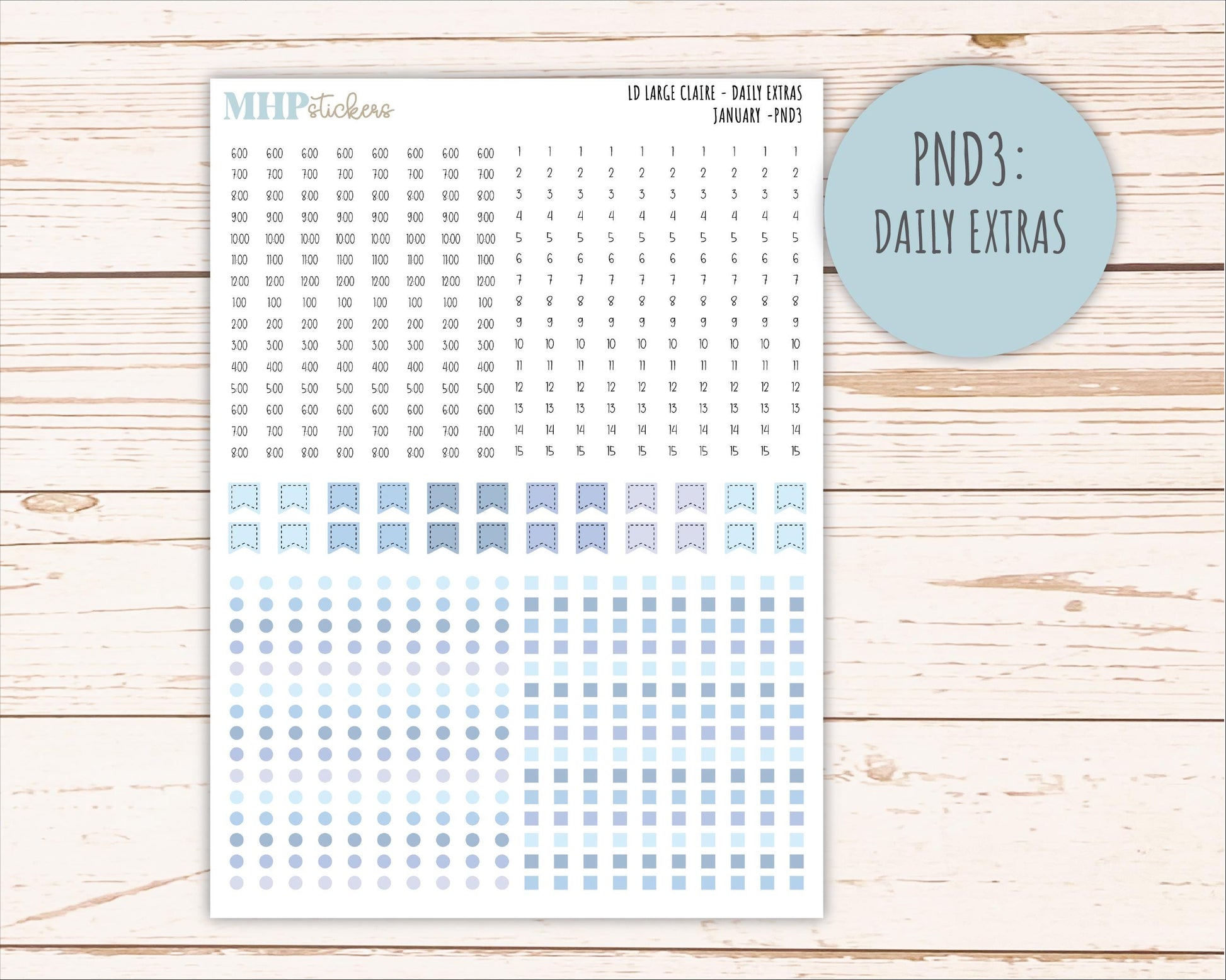 JANUARY Neutral Color Stickers for the Large Scout & Claire Laurel Denise Planners || PTN26