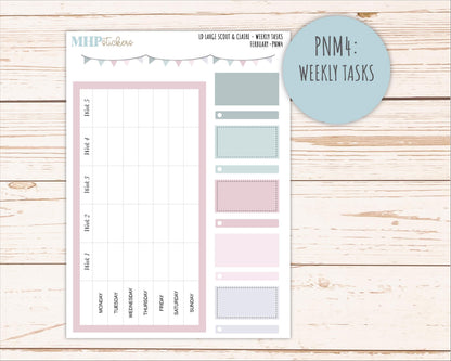 FEBRUARY Neutral Color Stickers for the Large Scout & Claire Laurel Denise Planners || PTN26