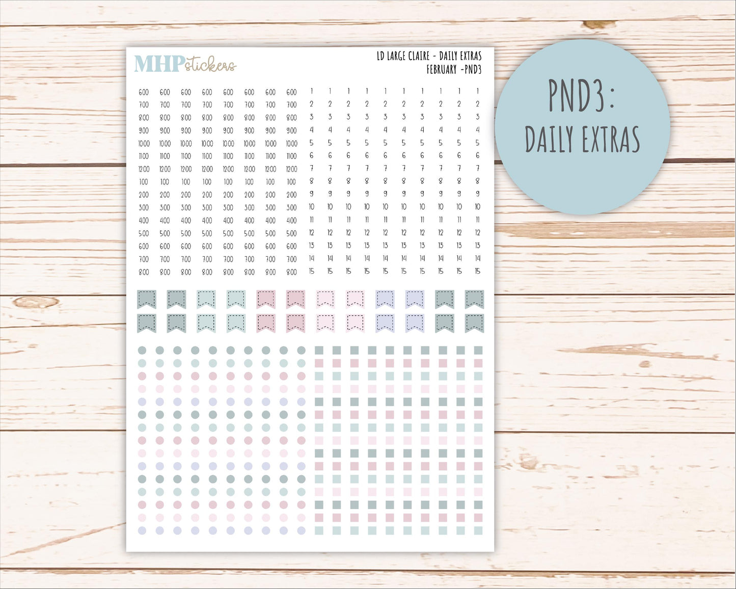 FEBRUARY Neutral Color Stickers for the Large Scout & Claire Laurel Denise Planners || PTN26