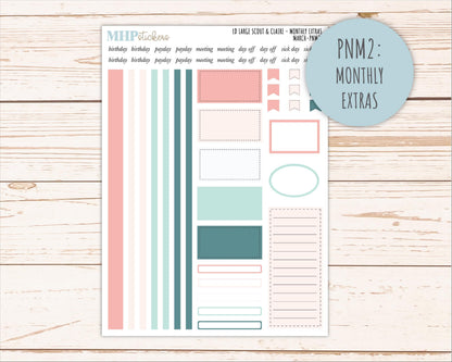 MARCH Neutral Color Stickers for the Large Scout & Claire Laurel Denise Planners || PTN26