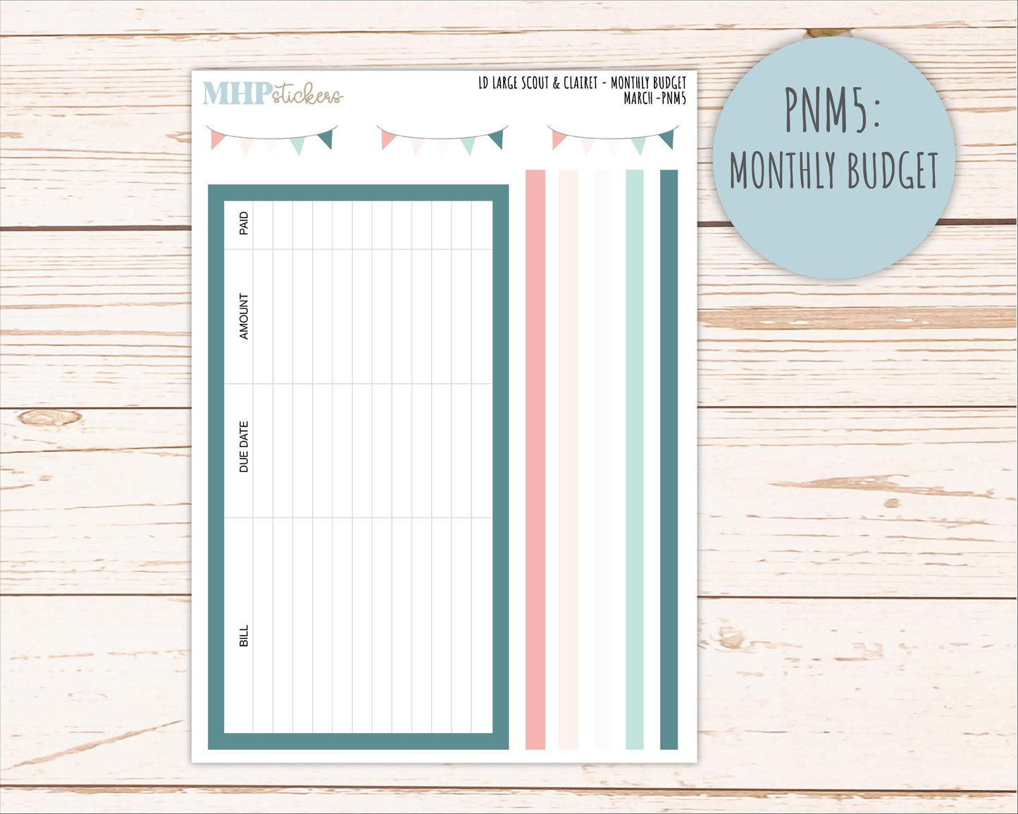 MARCH Neutral Color Stickers for the Large Scout & Claire Laurel Denise Planners || PTN26