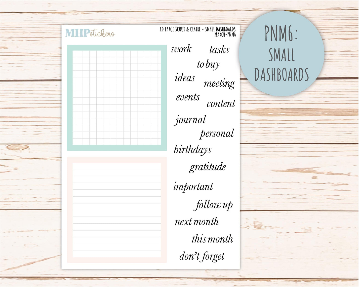 MARCH Neutral Color Stickers for the Large Scout & Claire Laurel Denise Planners || PTN26