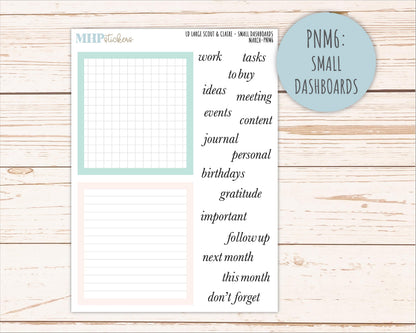 MARCH Neutral Color Stickers for the Large Scout & Claire Laurel Denise Planners || PTN26