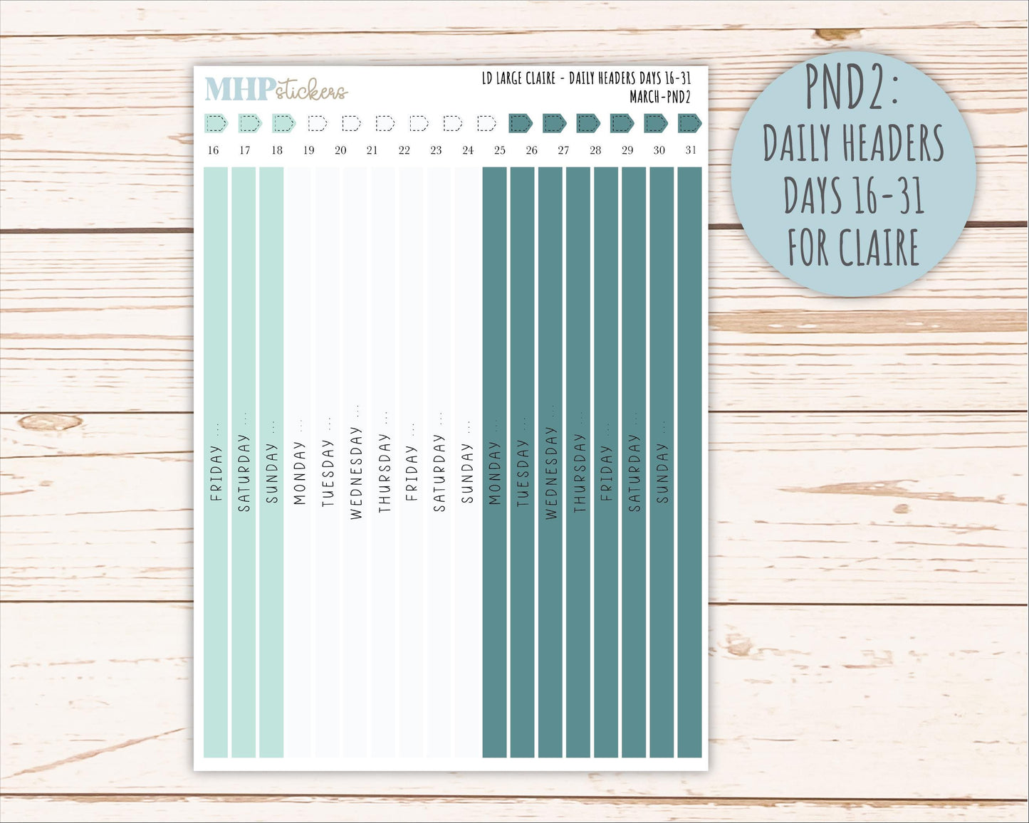 MARCH Neutral Color Stickers for the Large Scout & Claire Laurel Denise Planners || PTN26