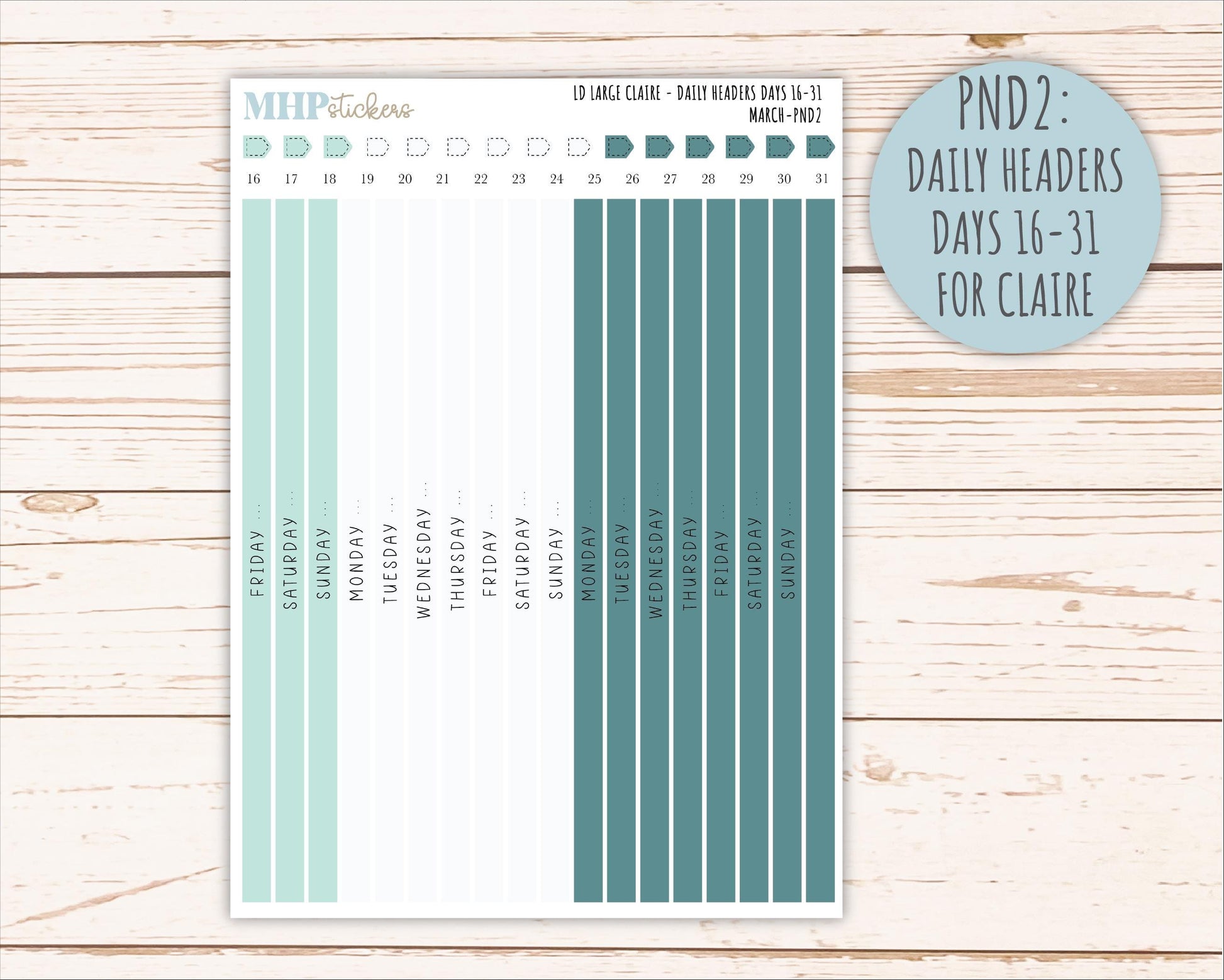 MARCH Neutral Color Stickers for the Large Scout & Claire Laurel Denise Planners || PTN26