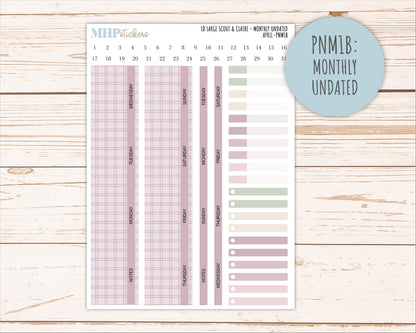 APRIL Neutral Color Stickers for the Large Scout & Claire Laurel Denise Planners || PTN26