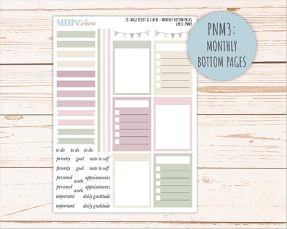 APRIL Neutral Color Stickers for the Large Scout & Claire Laurel Denise Planners || PTN26