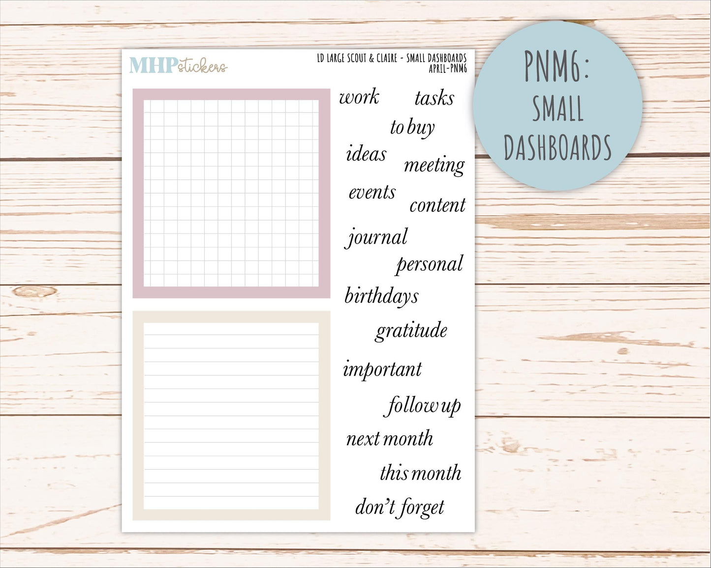 APRIL Neutral Color Stickers for the Large Scout & Claire Laurel Denise Planners || PTN26