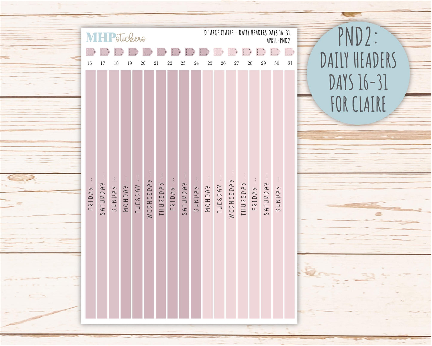 APRIL Neutral Color Stickers for the Large Scout & Claire Laurel Denise Planners || PTN26