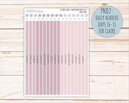 APRIL Neutral Color Stickers for the Large Scout & Claire Laurel Denise Planners || PTN26