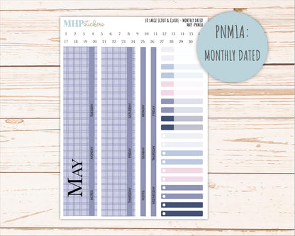 MAY Neutral Color Stickers for the Large Scout & Claire Laurel Denise Planners || PTN26