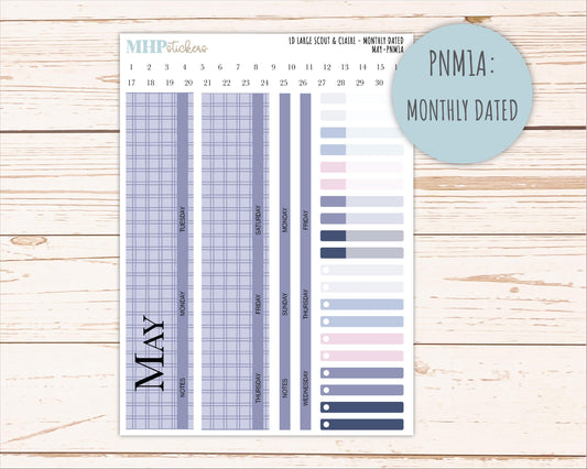 MAY Neutral Color Stickers for the Large Scout & Claire Laurel Denise Planners || PTN26