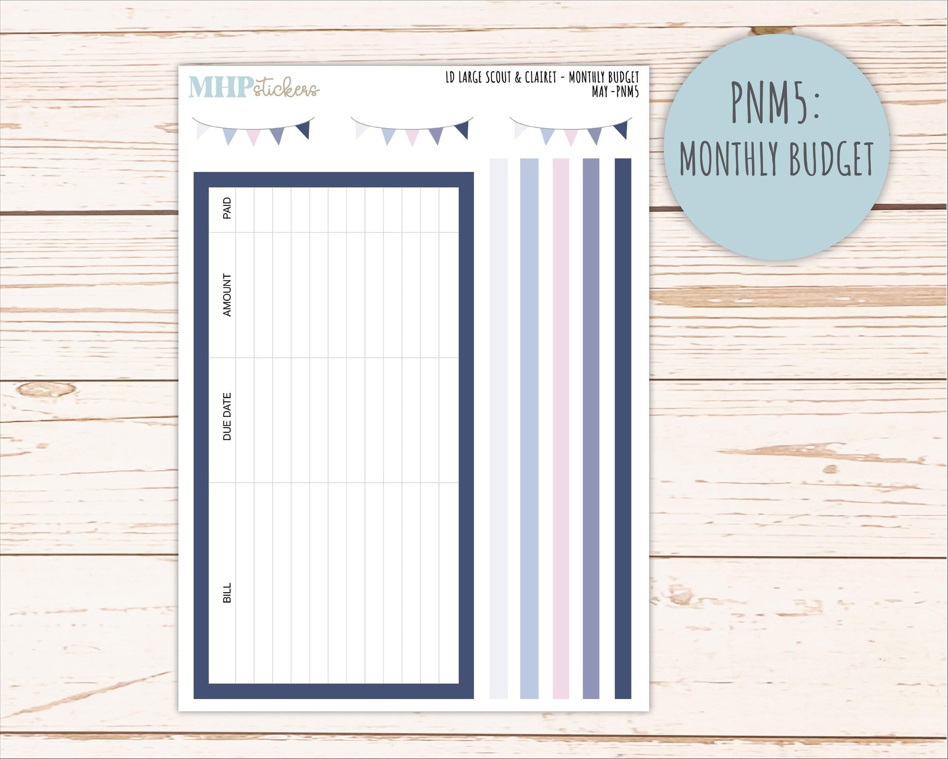 MAY Neutral Color Stickers for the Large Scout & Claire Laurel Denise Planners || PTN26
