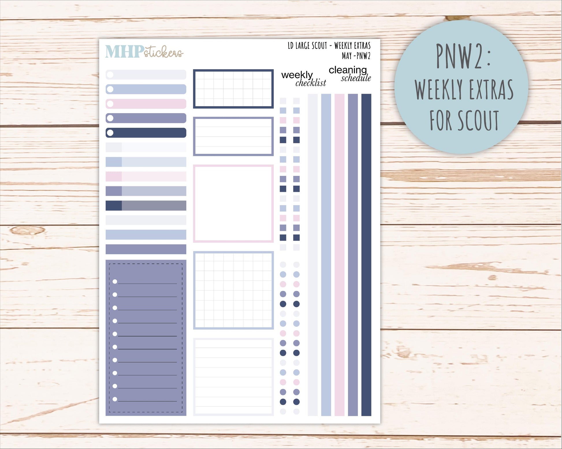 MAY Neutral Color Stickers for the Large Scout & Claire Laurel Denise Planners || PTN26