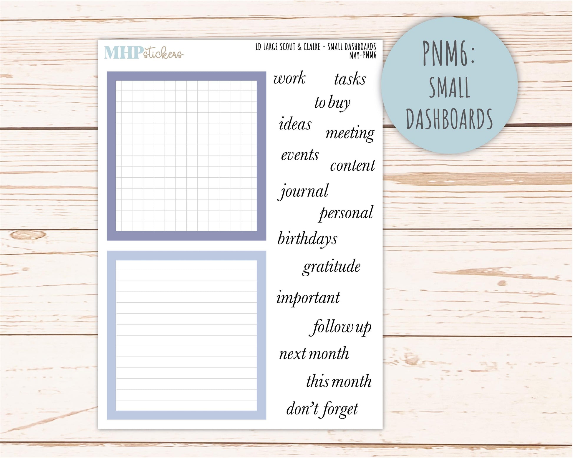 MAY Neutral Color Stickers for the Large Scout & Claire Laurel Denise Planners || PTN26