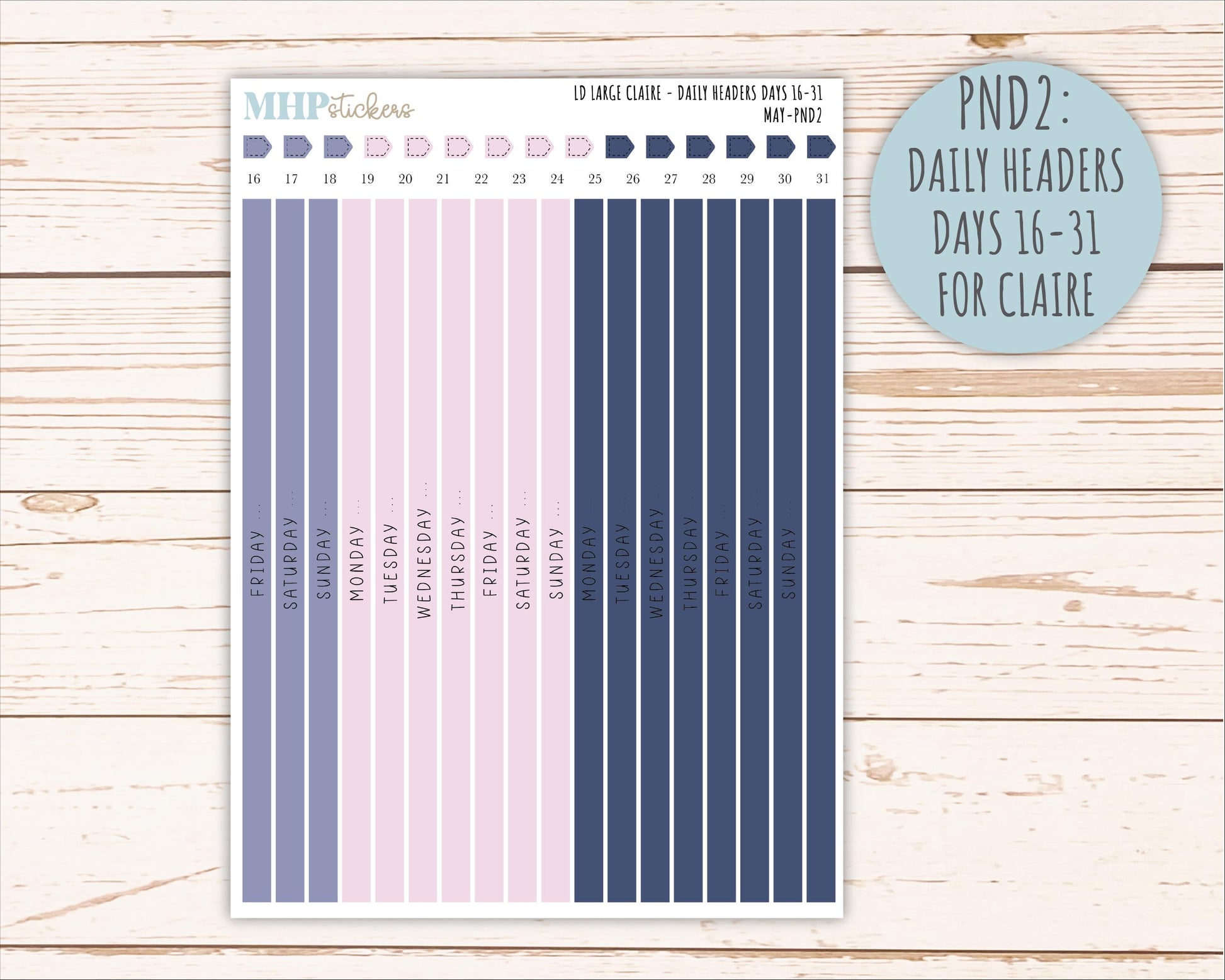 MAY Neutral Color Stickers for the Large Scout & Claire Laurel Denise Planners || PTN26