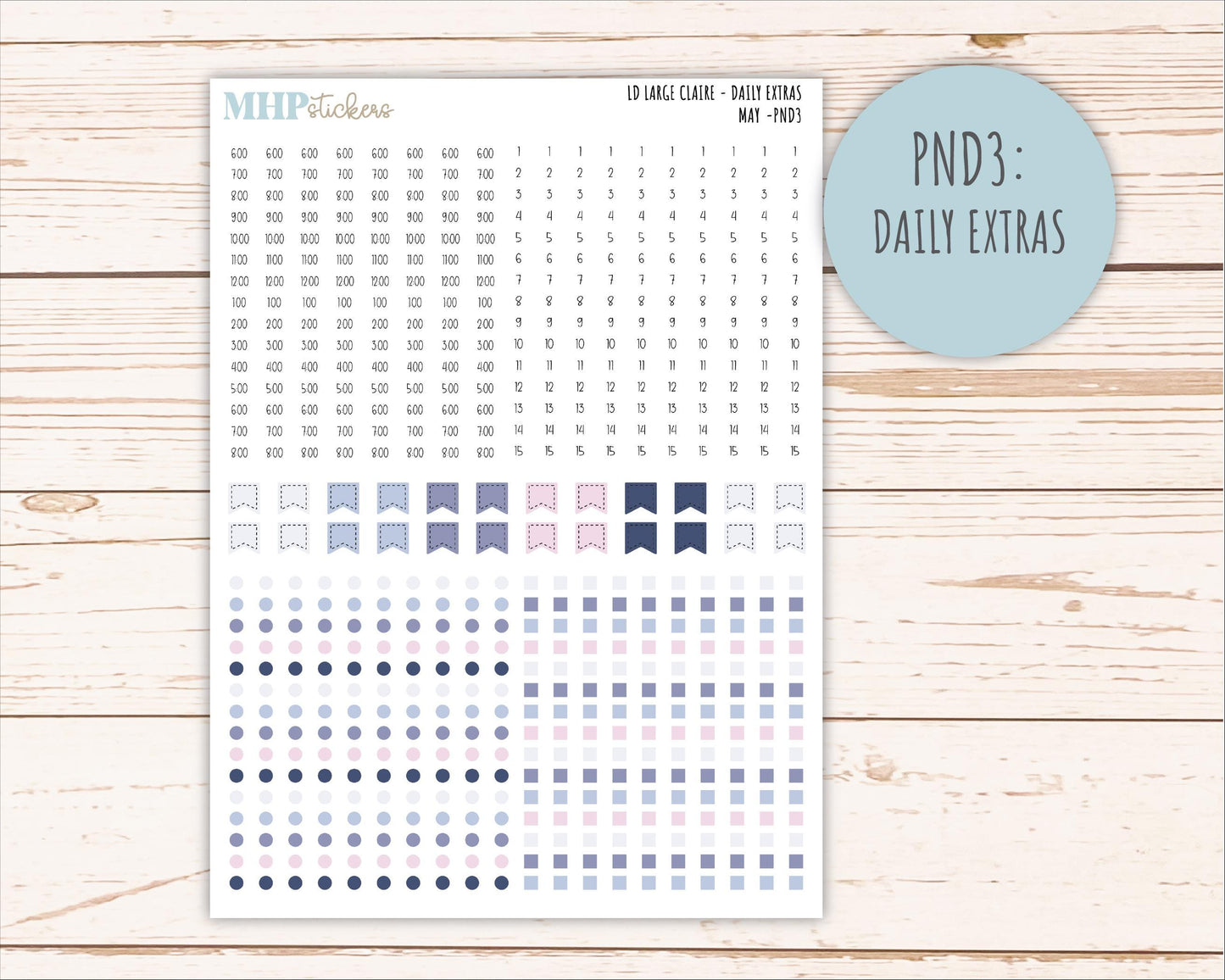 MAY Neutral Color Stickers for the Large Scout & Claire Laurel Denise Planners || PTN26