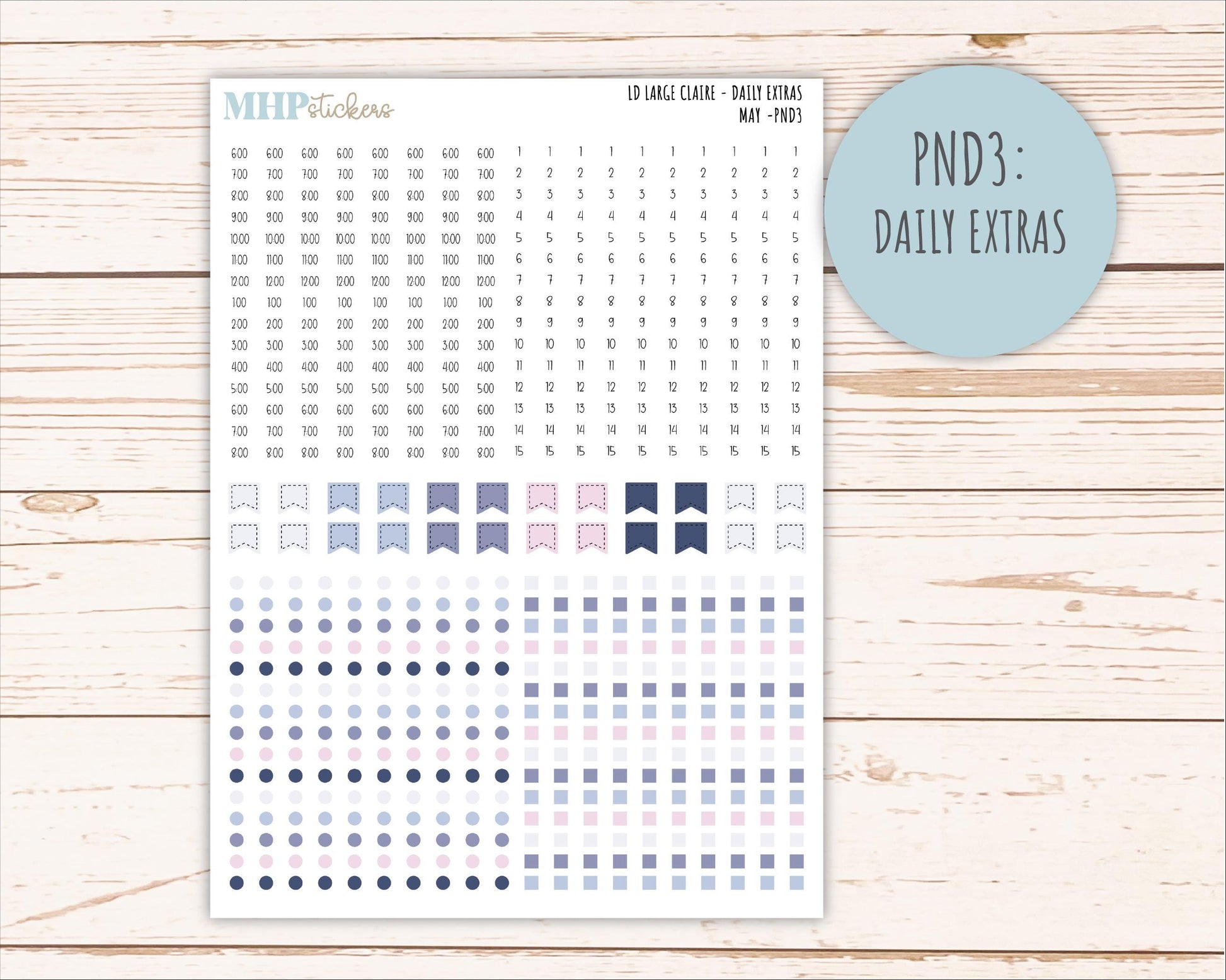 MAY Neutral Color Stickers for the Large Scout & Claire Laurel Denise Planners || PTN26