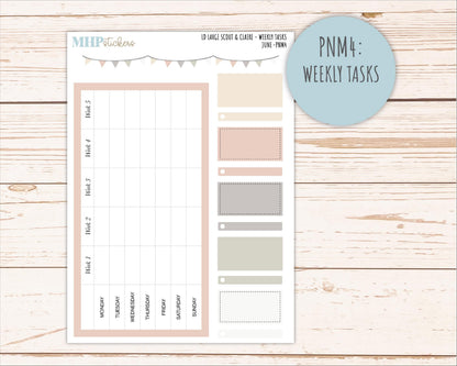 JUNE Neutral Color Stickers for the Large Scout & Claire Laurel Denise Planners || PTN26