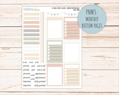JUNE Neutral Color Stickers for the Large Scout & Claire Laurel Denise Planners || PTN26