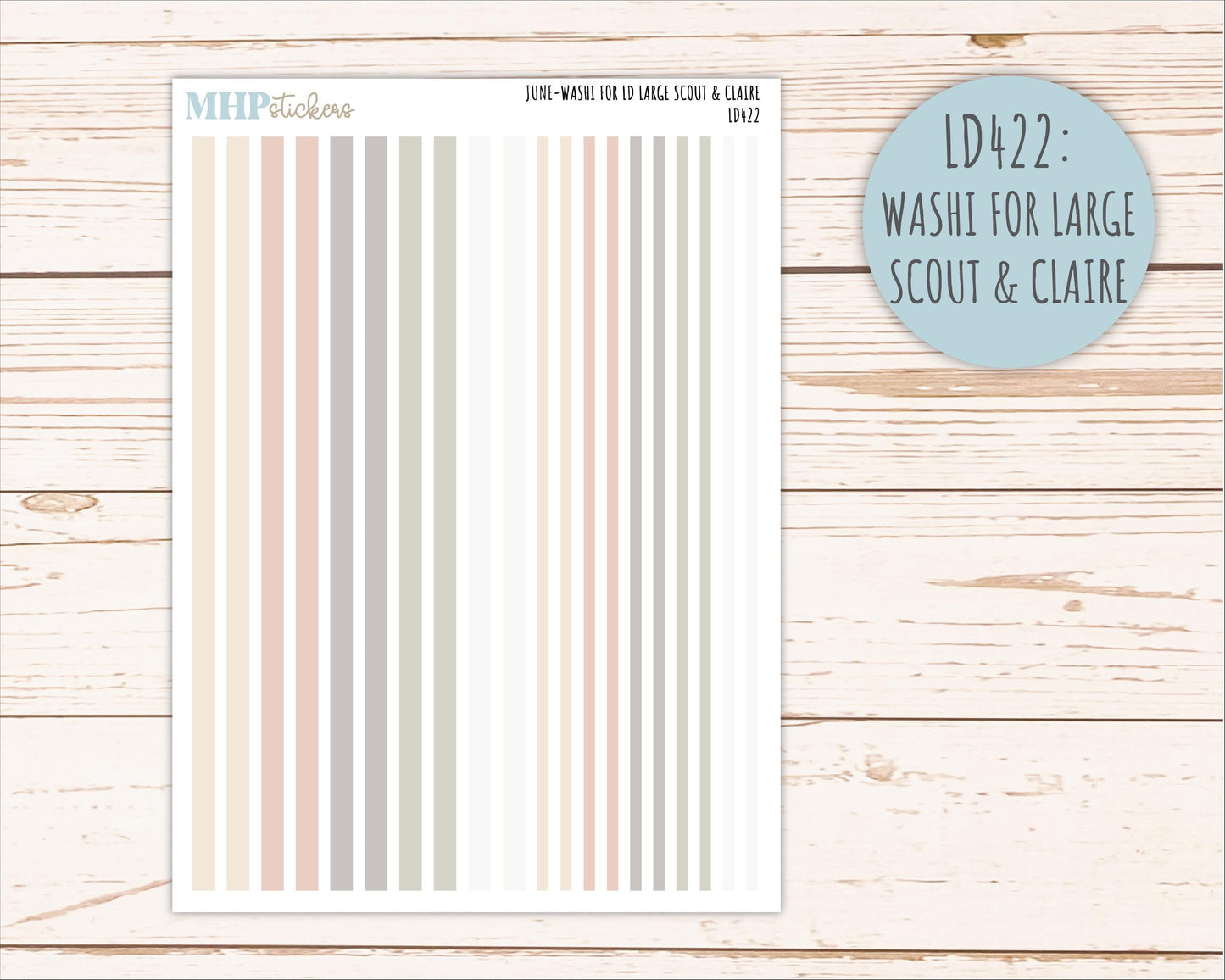JUNE Neutral Color Stickers for the Large Scout & Claire Laurel Denise Planners || PTN26