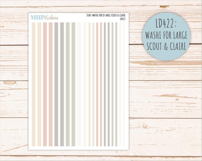 JUNE Neutral Color Stickers for the Large Scout & Claire Laurel Denise Planners || PTN26