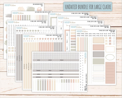 JUNE Neutral Color Stickers for the Large Scout & Claire Laurel Denise Planners || PTN26