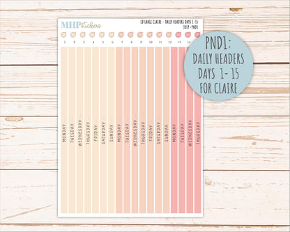 JULY Neutral Color Stickers for the Large Scout & Claire Laurel Denise Planners || PTN26