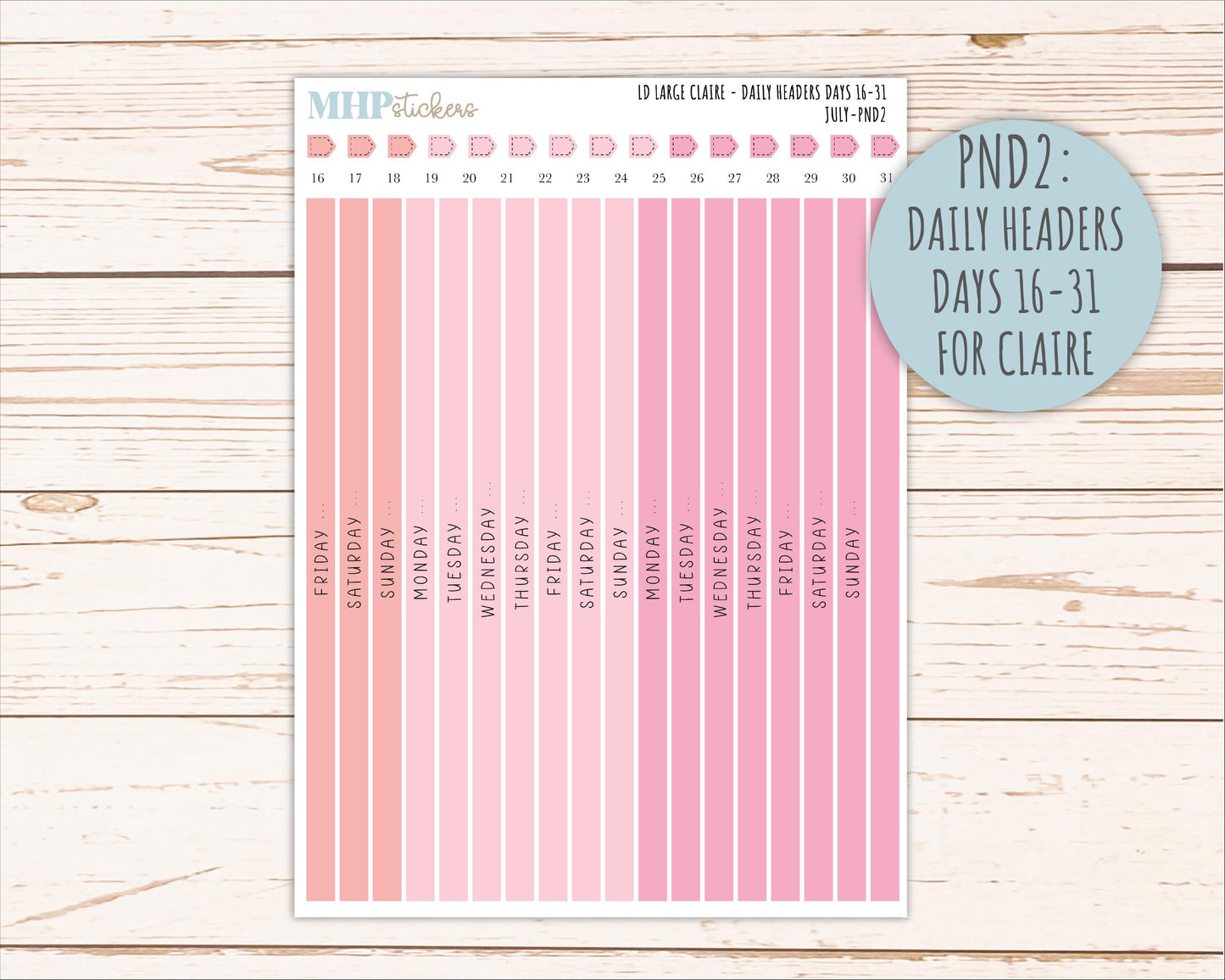 JULY Neutral Color Stickers for the Large Scout & Claire Laurel Denise Planners || PTN26
