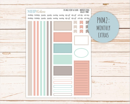 AUGUST Neutral Color Stickers for the Large Scout & Claire Laurel Denise Planners || PTN26