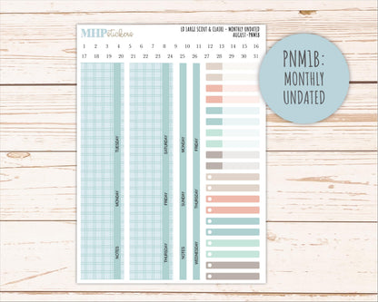 AUGUST Neutral Color Stickers for the Large Scout & Claire Laurel Denise Planners || PTN26