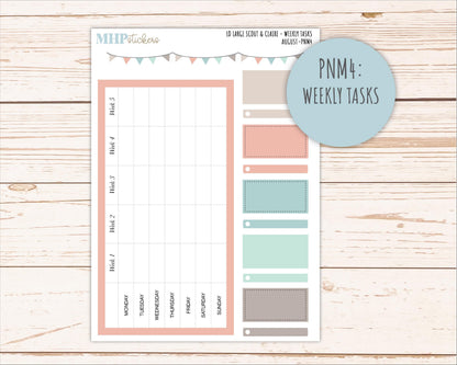 AUGUST Neutral Color Stickers for the Large Scout & Claire Laurel Denise Planners || PTN26