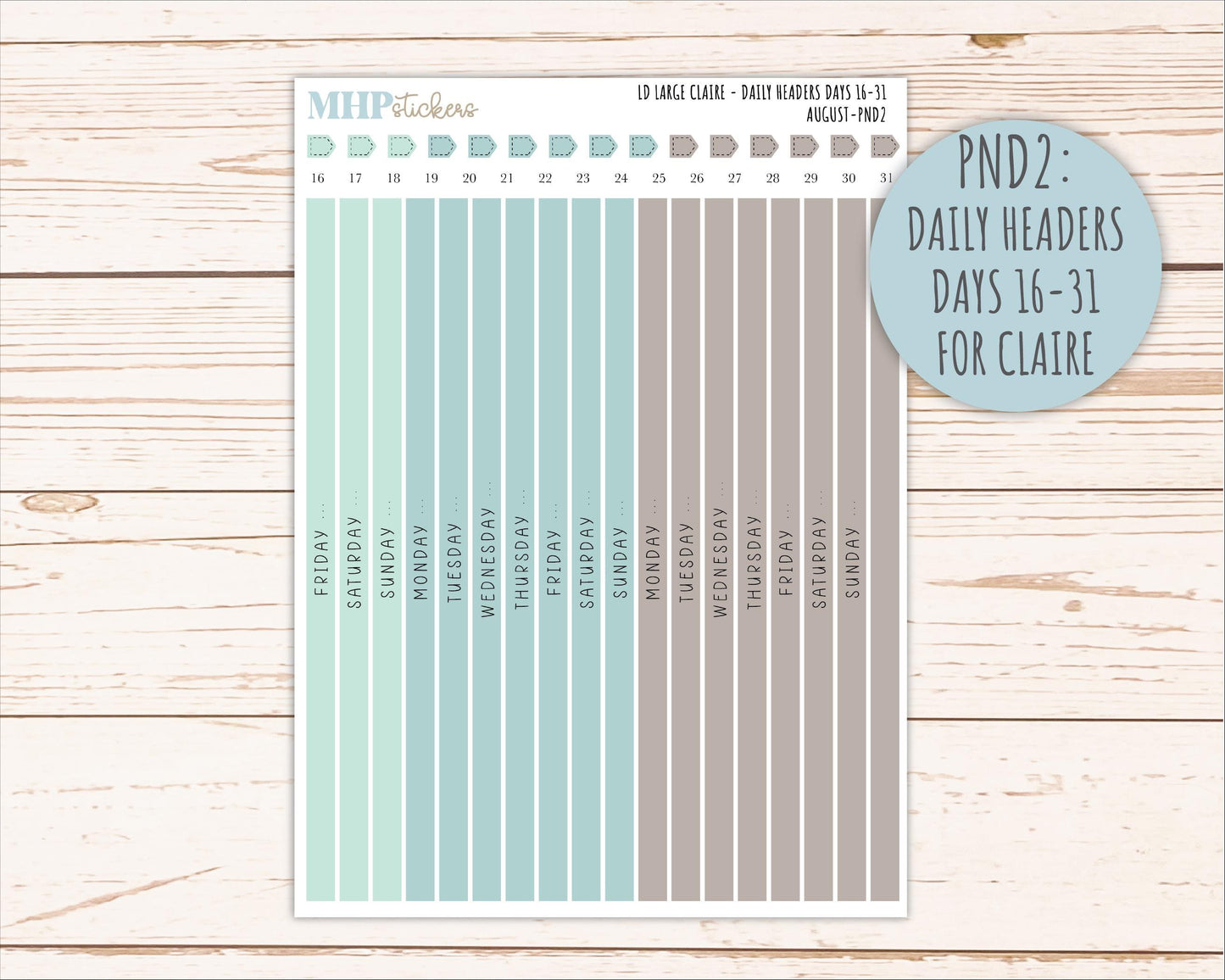 AUGUST Neutral Color Stickers for the Large Scout & Claire Laurel Denise Planners || PTN26