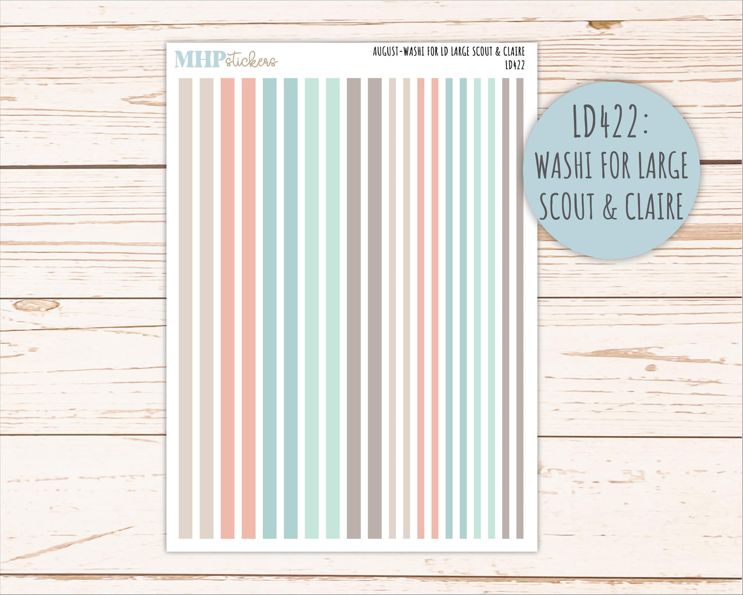 AUGUST Neutral Color Stickers for the Large Scout & Claire Laurel Denise Planners || PTN26