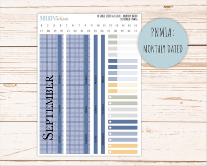 SEPTEMBER Neutral Color Stickers for the Large Scout & Claire Laurel Denise Planners || PTN26