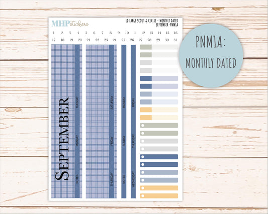 SEPTEMBER Neutral Color Stickers for the Large Scout & Claire Laurel Denise Planners || PTN26
