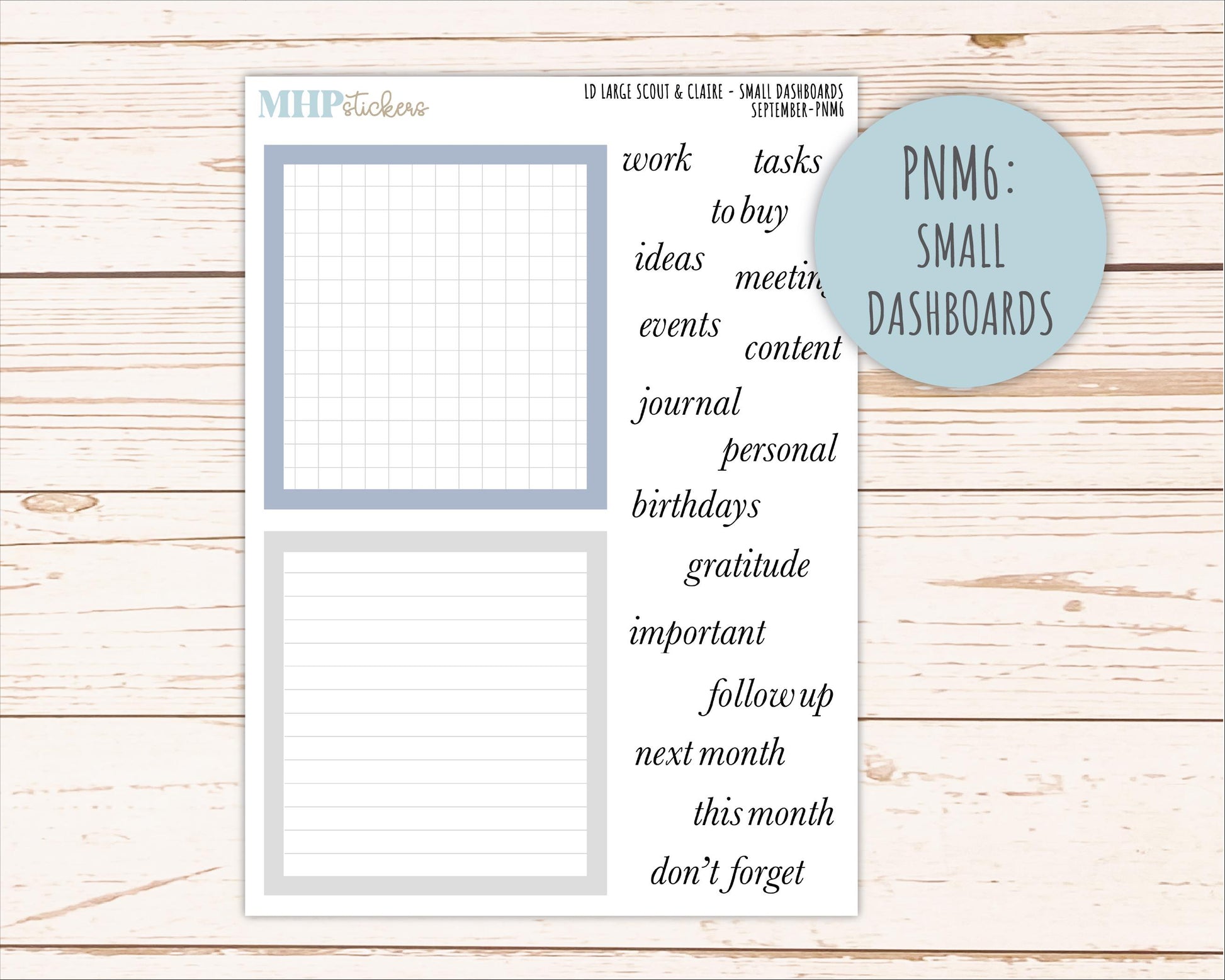 SEPTEMBER Neutral Color Stickers for the Large Scout & Claire Laurel Denise Planners || PTN26