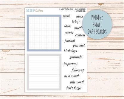 SEPTEMBER Neutral Color Stickers for the Large Scout & Claire Laurel Denise Planners || PTN26