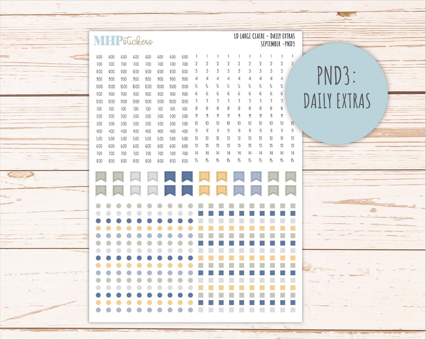 SEPTEMBER Neutral Color Stickers for the Large Scout & Claire Laurel Denise Planners || PTN26
